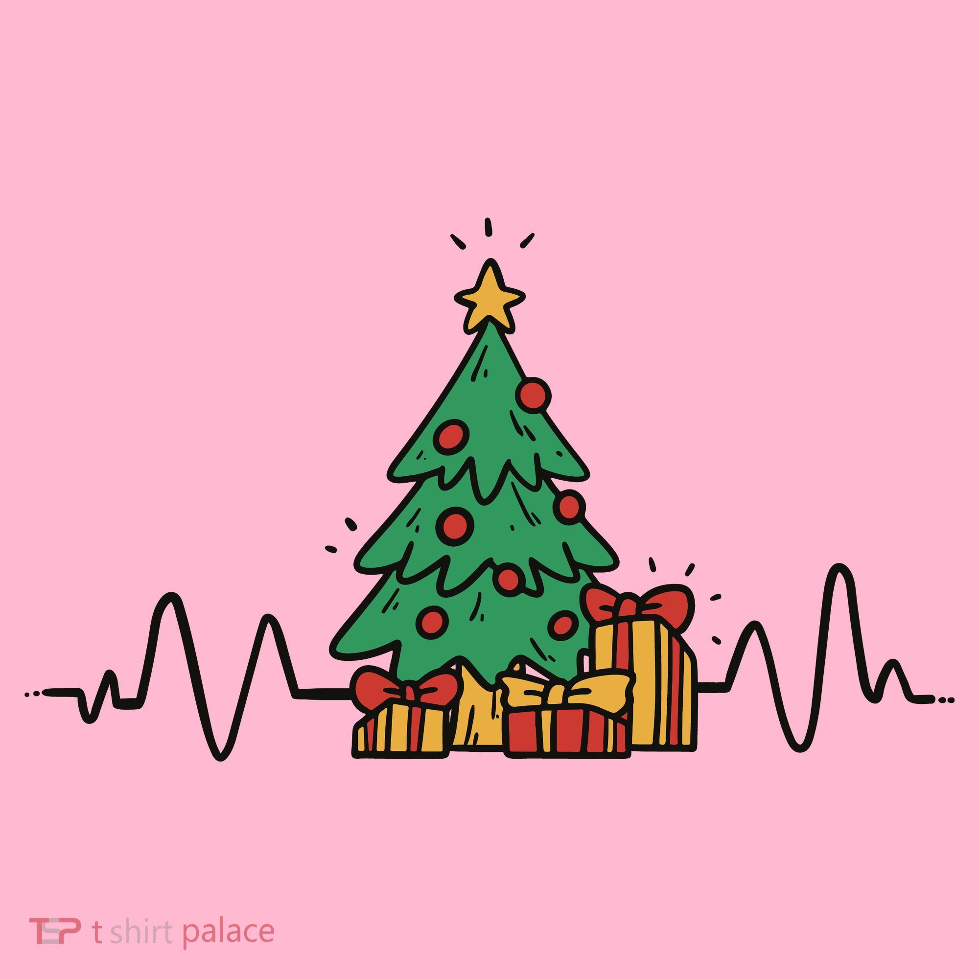 Heartbeat Christmas Holiday Coaster