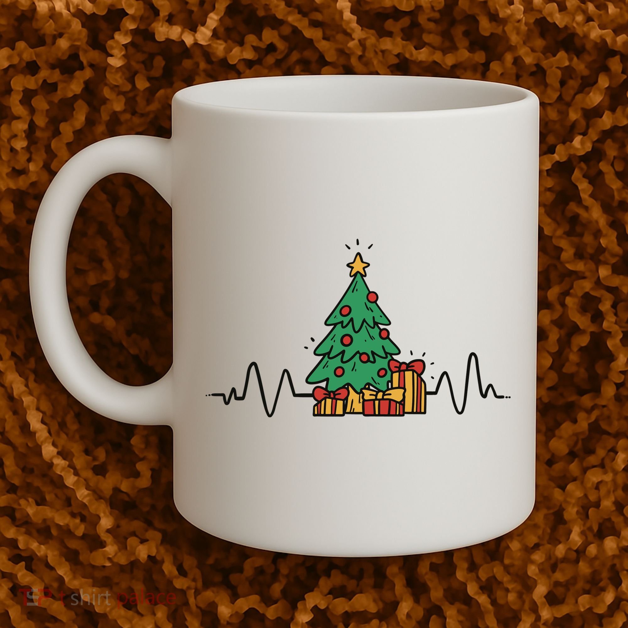 Heartbeat Christmas Holiday Coffee Mug