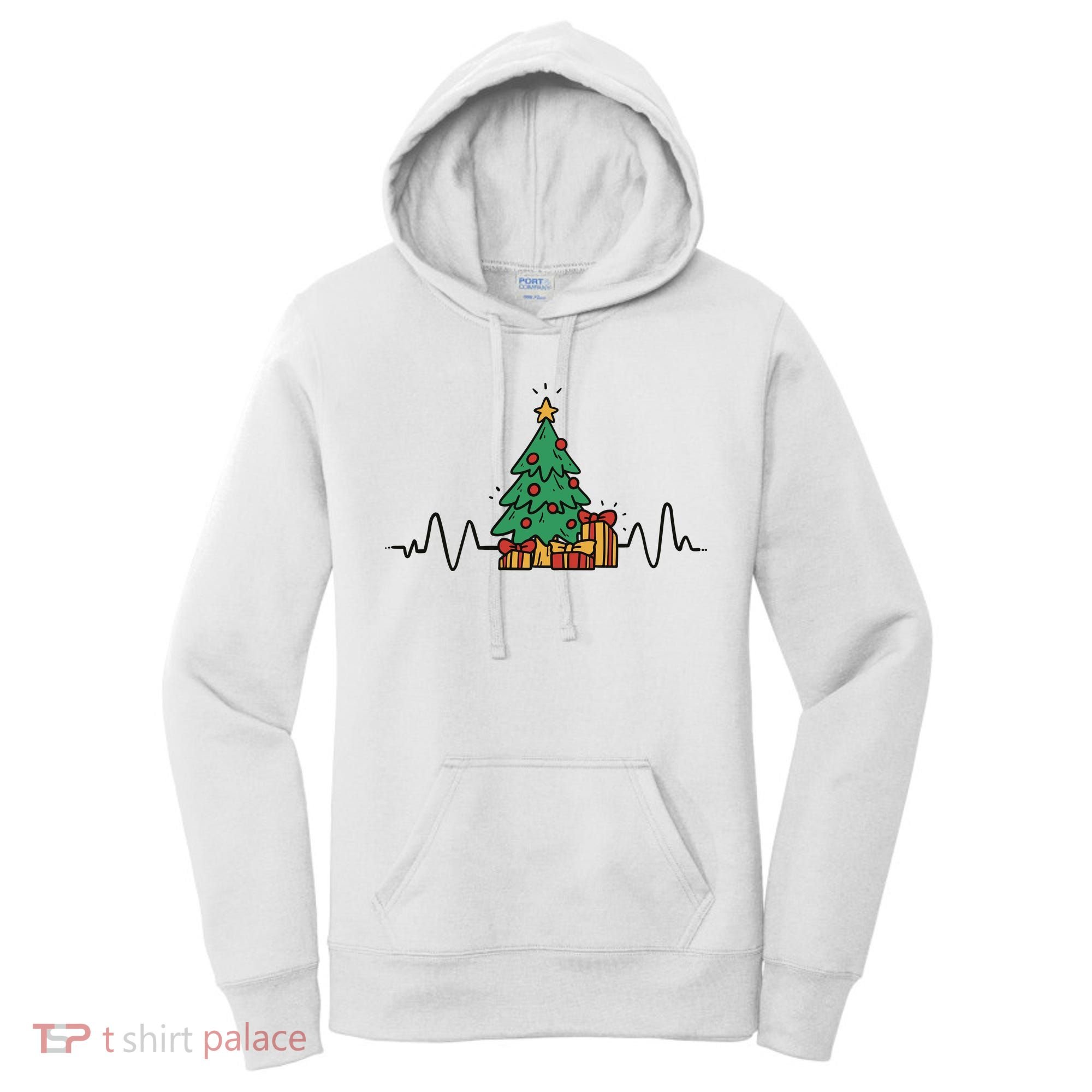 Heartbeat Christmas Holiday Women's Hoodie