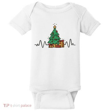 Heartbeat Christmas Holiday Baby Bodysuit