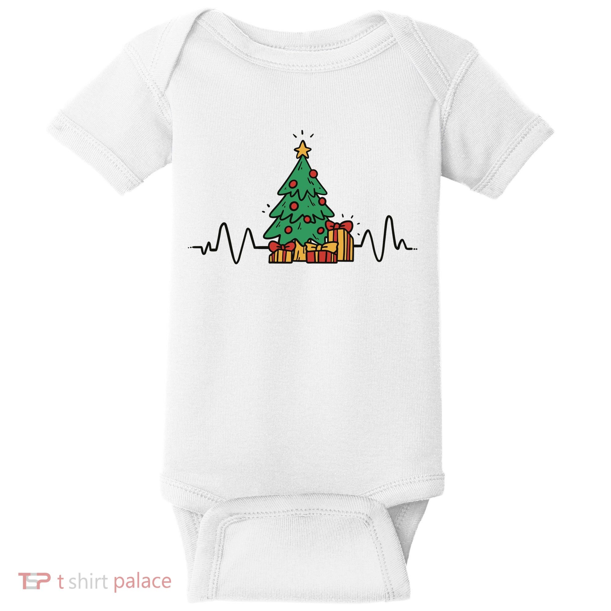 Heartbeat Christmas Holiday Baby Bodysuit