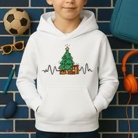 Heartbeat Christmas Holiday Kids Hoodie thumb 2