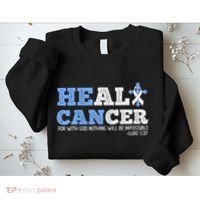 He Can Heal Cancer Lung Cancer Awareness Christian Religious Sweatshirt thumb 2