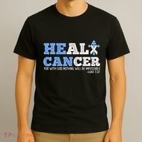 He Can Heal Cancer Lung Cancer Awareness Christian Religious T-Shirt thumb 3