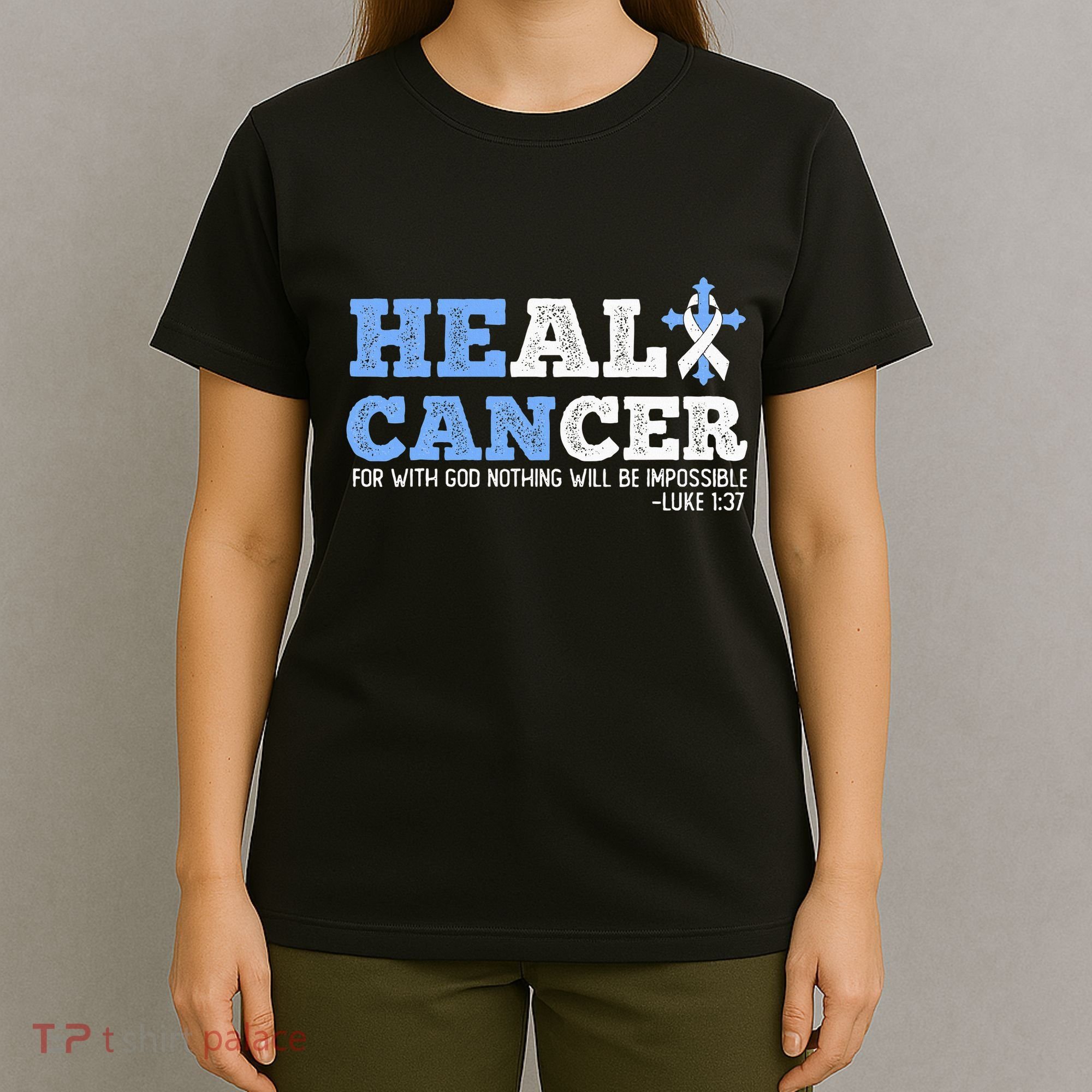 He Can Heal Cancer Lung Cancer Awareness Christian Religious T-Shirt