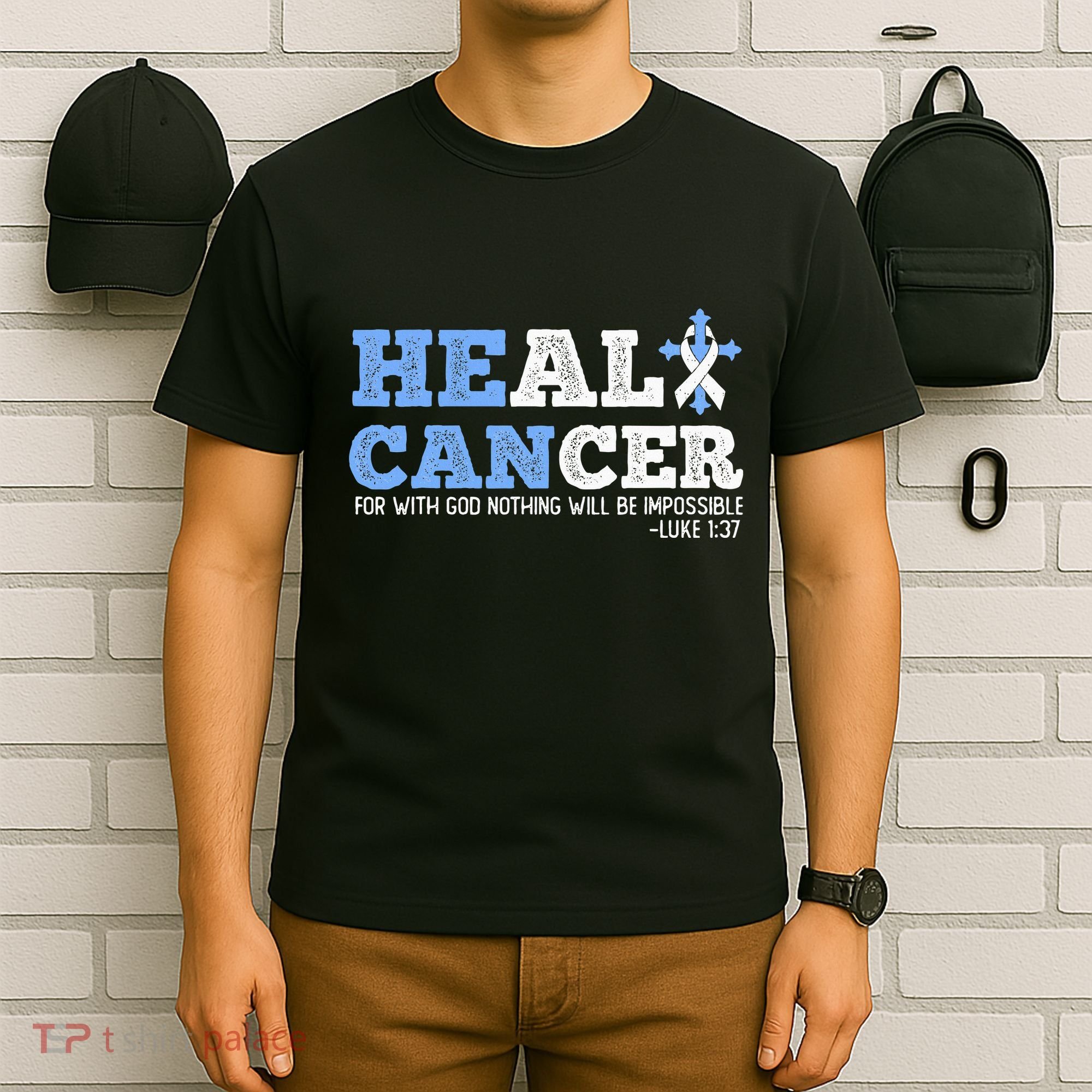 He Can Heal Cancer Lung Cancer Awareness Christian Religious T-Shirt