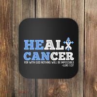He Can Heal Cancer Lung Cancer Awareness Christian Religious Coaster thumb 0