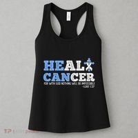 He Can Heal Cancer Lung Cancer Awareness Christian Religious Women's Tank Top thumb 3