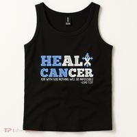 He Can Heal Cancer Lung Cancer Awareness Christian Religious Tank Top thumb 2