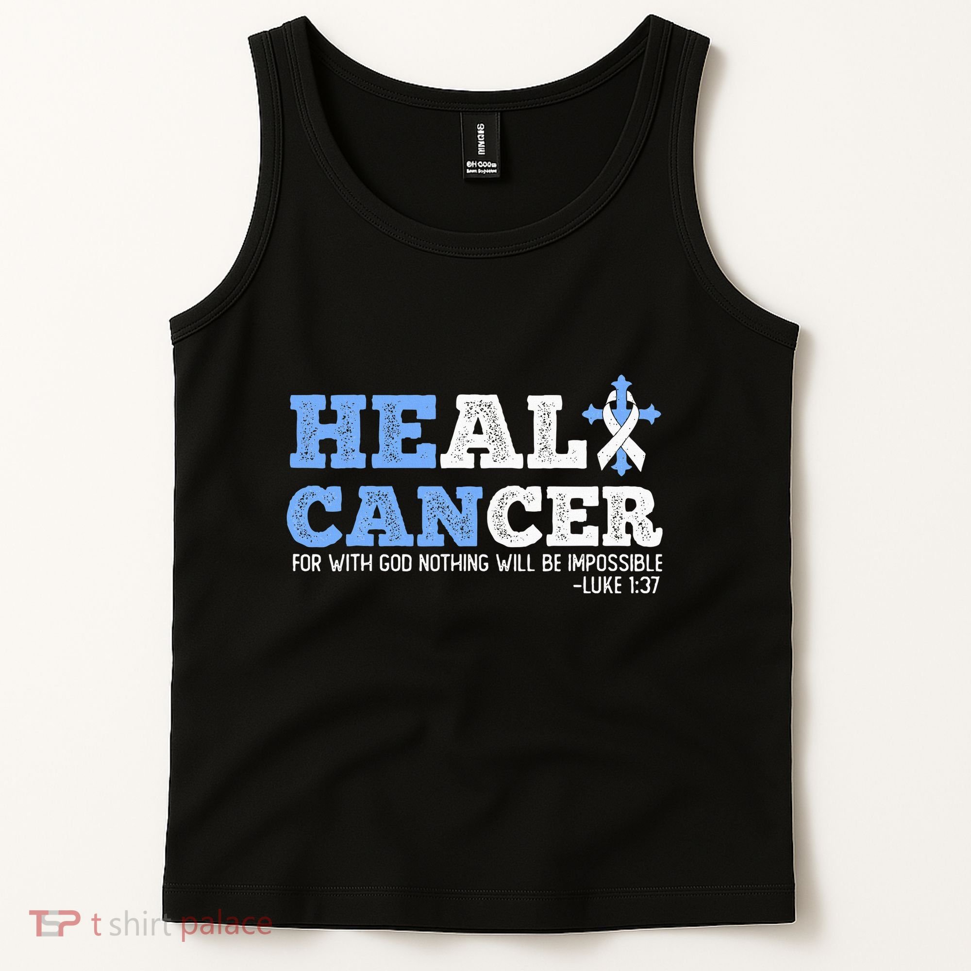 He Can Heal Cancer Lung Cancer Awareness Christian Religious Tank Top