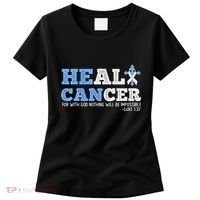 He Can Heal Cancer Lung Cancer Awareness Christian Religious Women's T-Shirt thumb 0