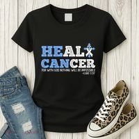 He Can Heal Cancer Lung Cancer Awareness Christian Religious Women's T-Shirt thumb 3