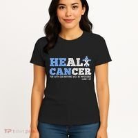 He Can Heal Cancer Lung Cancer Awareness Christian Religious Women's T-Shirt thumb 4