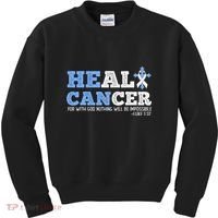 He Can Heal Cancer Lung Cancer Awareness Christian Religious Kids Sweatshirt thumb 0