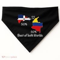 Half Colombian Half Dominican Flag Map Colombia Rd Dominican USA-Made Doggie Bandana thumb 0