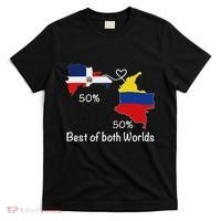 Half Colombian Half Dominican Flag Map Colombia Rd Dominican T-Shirt thumb 0