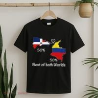 Half Colombian Half Dominican Flag Map Colombia Rd Dominican T-Shirt thumb 2