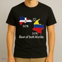 Half Colombian Half Dominican Flag Map Colombia Rd Dominican T-Shirt thumb 3