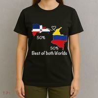 Half Colombian Half Dominican Flag Map Colombia Rd Dominican T-Shirt thumb 4