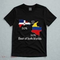 Half Colombian Half Dominican Flag Map Colombia Rd Dominican T-Shirt thumb 5