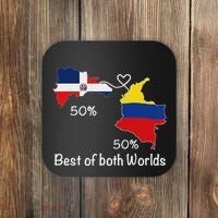 Half Colombian Half Dominican Flag Map Colombia Rd Dominican Coaster thumb 0