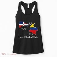 Half Colombian Half Dominican Flag Map Colombia Rd Dominican Women's Tank Top thumb 0