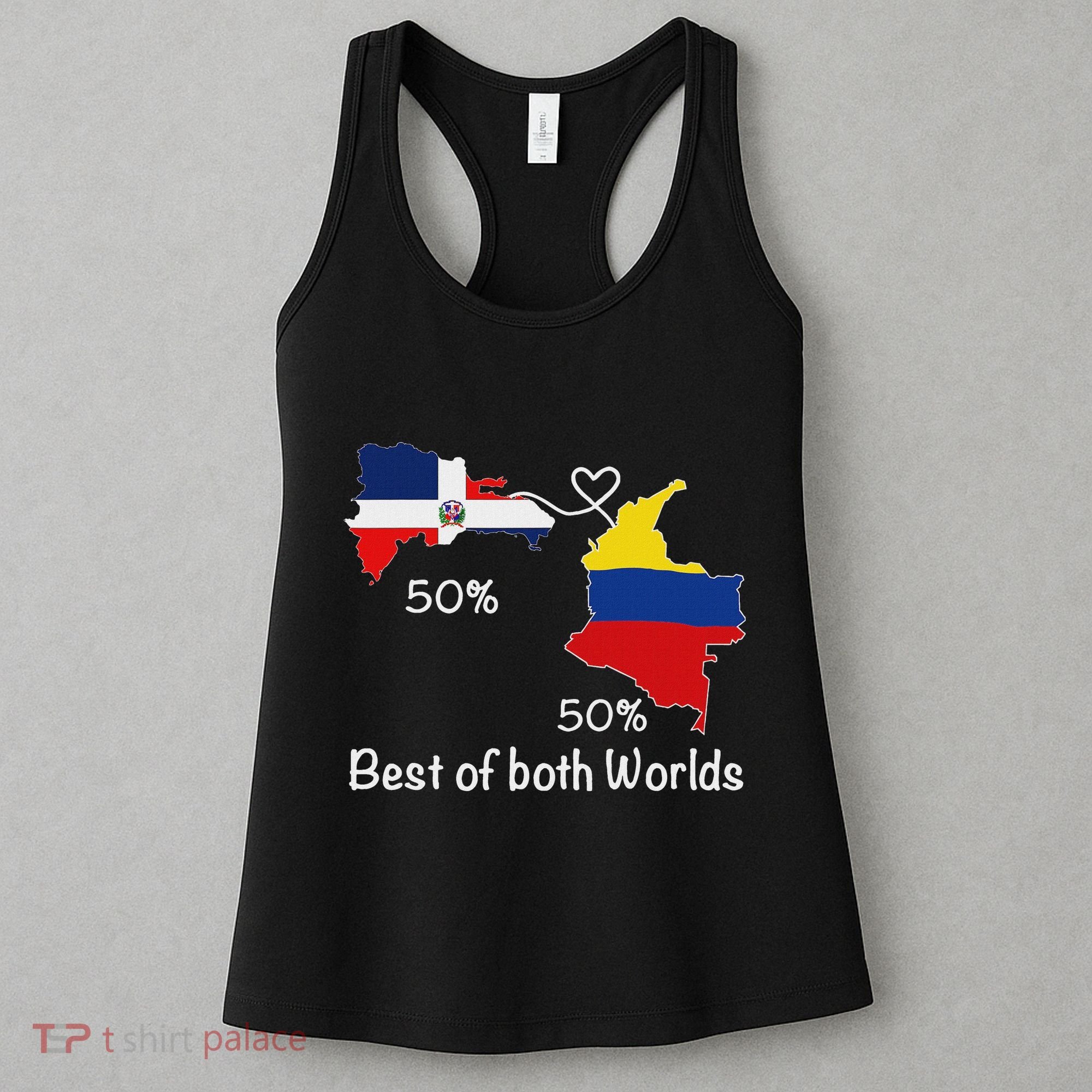 Half Colombian Half Dominican Flag Map Colombia Rd Dominican Women's Tank Top