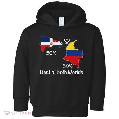Half Colombian Half Dominican Flag Map Colombia Rd Dominican Toddler Hoodie