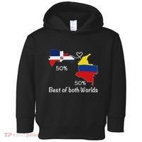 Half Colombian Half Dominican Flag Map Colombia Rd Dominican Toddler Hoodie thumb 0