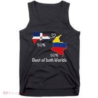 Half Colombian Half Dominican Flag Map Colombia Rd Dominican Tank Top thumb 0