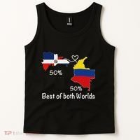 Half Colombian Half Dominican Flag Map Colombia Rd Dominican Tank Top thumb 2