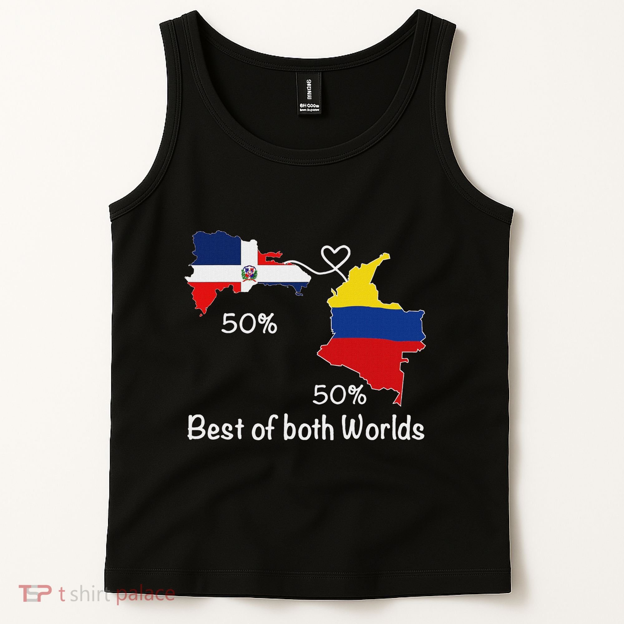Half Colombian Half Dominican Flag Map Colombia Rd Dominican Tank Top