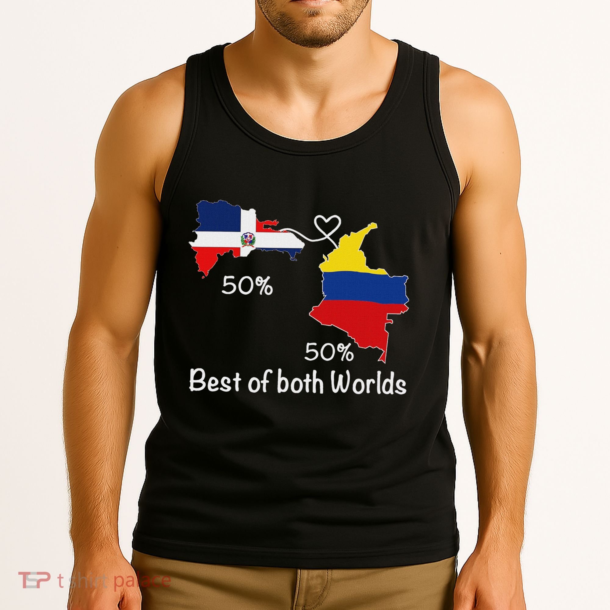 Half Colombian Half Dominican Flag Map Colombia Rd Dominican Tank Top