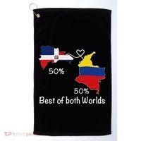 Half Colombian Half Dominican Flag Map Colombia Rd Dominican Golf Towel thumb 0