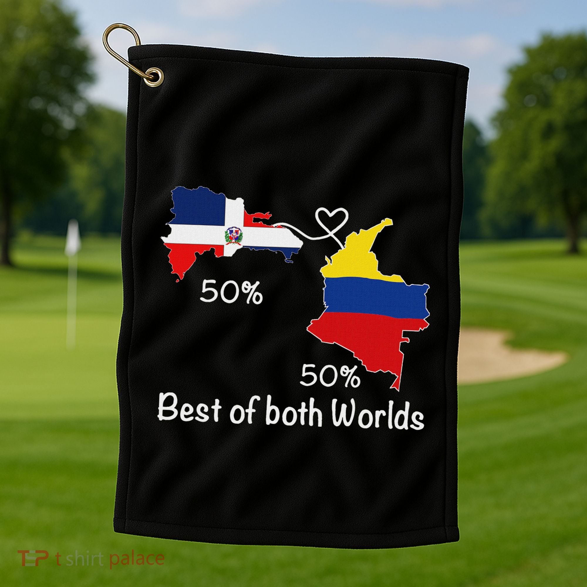 Half Colombian Half Dominican Flag Map Colombia Rd Dominican Golf Towel