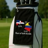 Half Colombian Half Dominican Flag Map Colombia Rd Dominican Golf Towel thumb 2