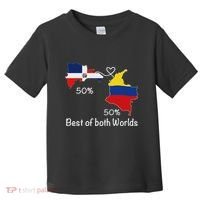 Half Colombian Half Dominican Flag Map Colombia Rd Dominican Toddler T-Shirt thumb 0