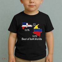 Half Colombian Half Dominican Flag Map Colombia Rd Dominican Toddler T-Shirt thumb 2