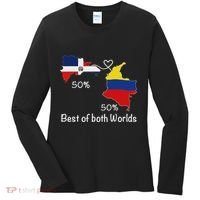 Half Colombian Half Dominican Flag Map Colombia Rd Dominican Women's Long Sleeve Shirt thumb 0