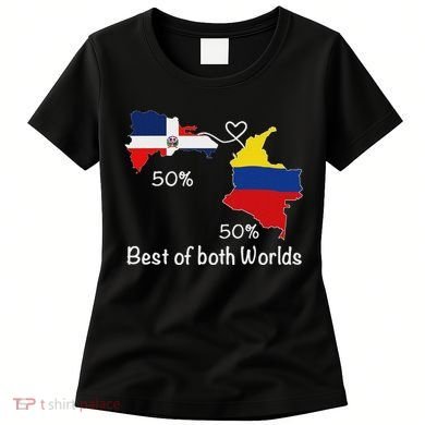 Half Colombian Half Dominican Flag Map Colombia Rd Dominican Women's T-Shirt
