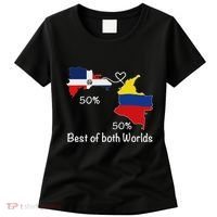 Half Colombian Half Dominican Flag Map Colombia Rd Dominican Women's T-Shirt thumb 0