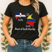 Half Colombian Half Dominican Flag Map Colombia Rd Dominican Women's T-Shirt thumb 2