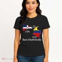 Half Colombian Half Dominican Flag Map Colombia Rd Dominican Women's T-Shirt thumb 4