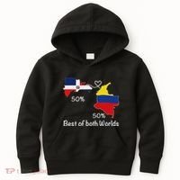 Half Colombian Half Dominican Flag Map Colombia Rd Dominican Kids Hoodie thumb 0