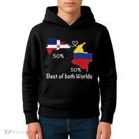 Half Colombian Half Dominican Flag Map Colombia Rd Dominican Kids Hoodie thumb 4