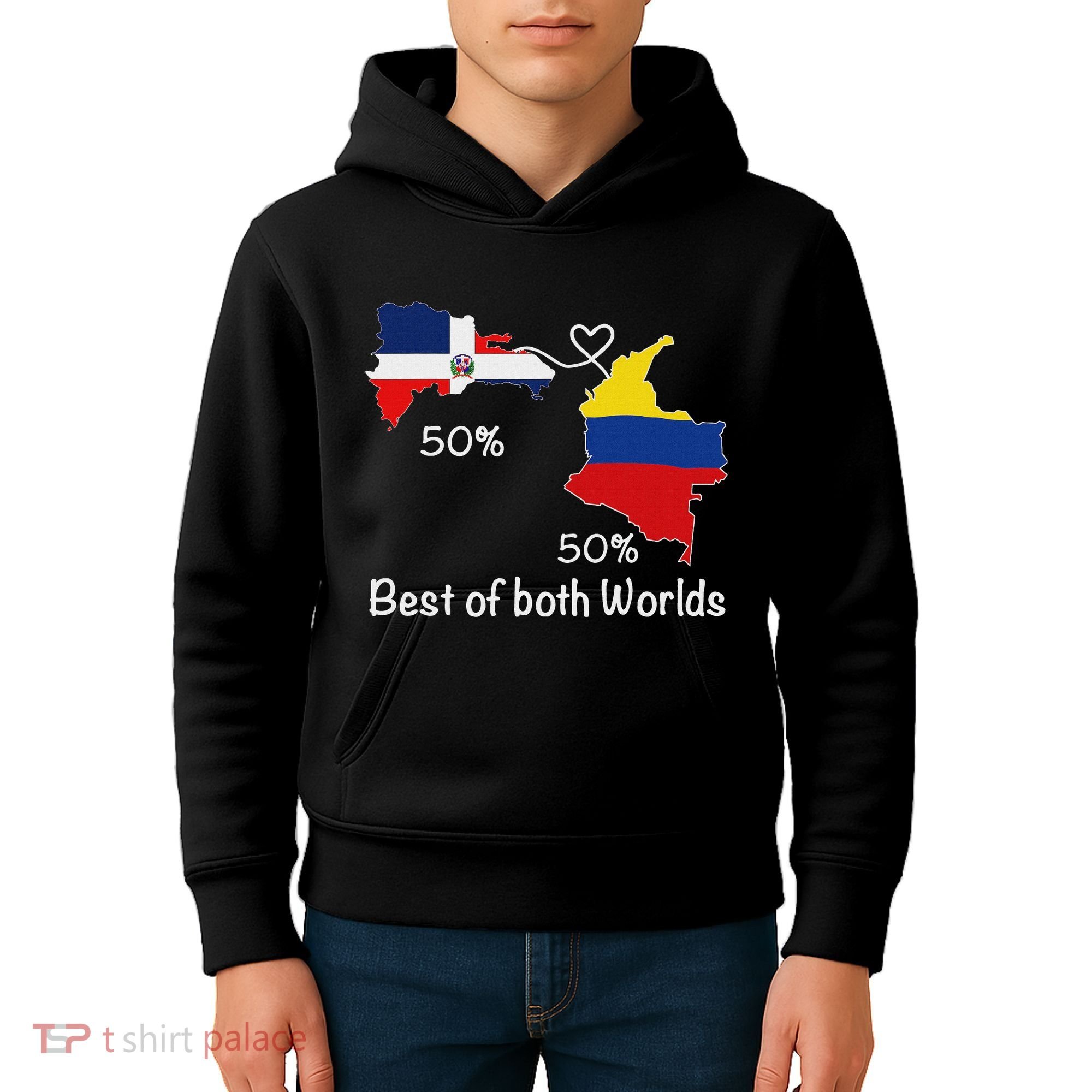 Half Colombian Half Dominican Flag Map Colombia Rd Dominican Kids Hoodie