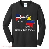 Half Colombian Half Dominican Flag Map Colombia Rd Dominican Kids Long Sleeve Shirt thumb 0