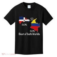 Half Colombian Half Dominican Flag Map Colombia Rd Dominican Kids T-Shirt thumb 0