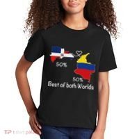 Half Colombian Half Dominican Flag Map Colombia Rd Dominican Kids T-Shirt thumb 2