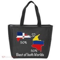 Half Colombian Half Dominican Flag Map Colombia Rd Dominican Tote Bag thumb 0